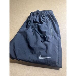 Nike Dri-FIT Mens XL Black Training Running Pants Zipper Pockets Ankle Zips
